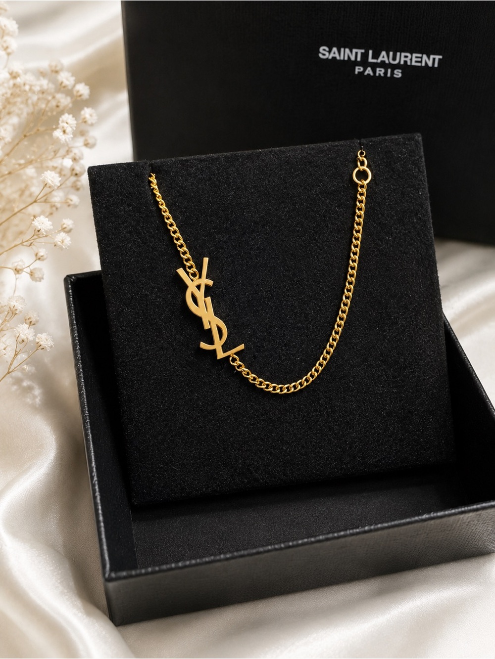 Gold YSL Logo Bracelet - Picture 4 of 5